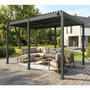Voir la diapositive 2 : Habitat et Jardin Pergola bioclimatique autoportante en aluminium  Kensington  - 3 x 5 m - Gris