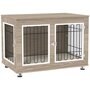 Voir la diapositive 1 : PAWHUT Cage pour chien sur pied - 2 portes verrouillables, coussin déhoussable inclus - acier filaire noir panneaux aspect bois brun