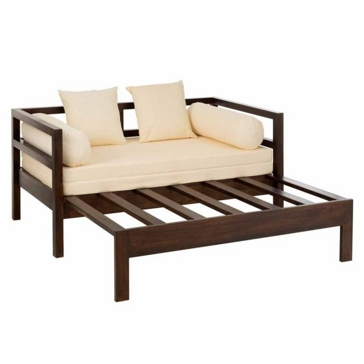 Paris Prix Canapé Banquette en Bois  Gavya  163cm Brun Foncé
