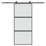 VIDAXL Porte coulissante kit de quincaillerie trempe verre aluminium