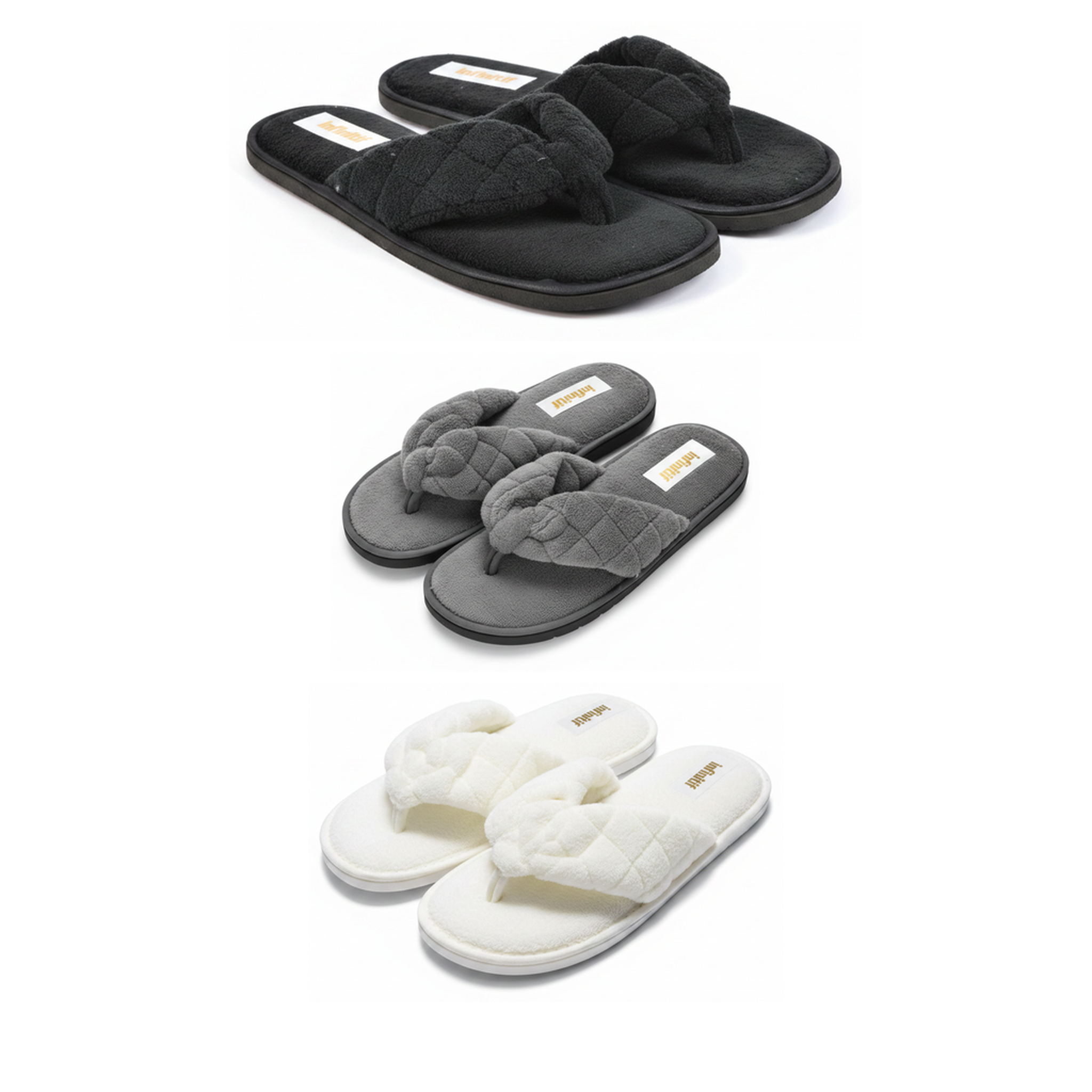 Voir la diapositive 3 : OZABI Infinitif paris pantoufles tongs éponge femme pack 3 paires