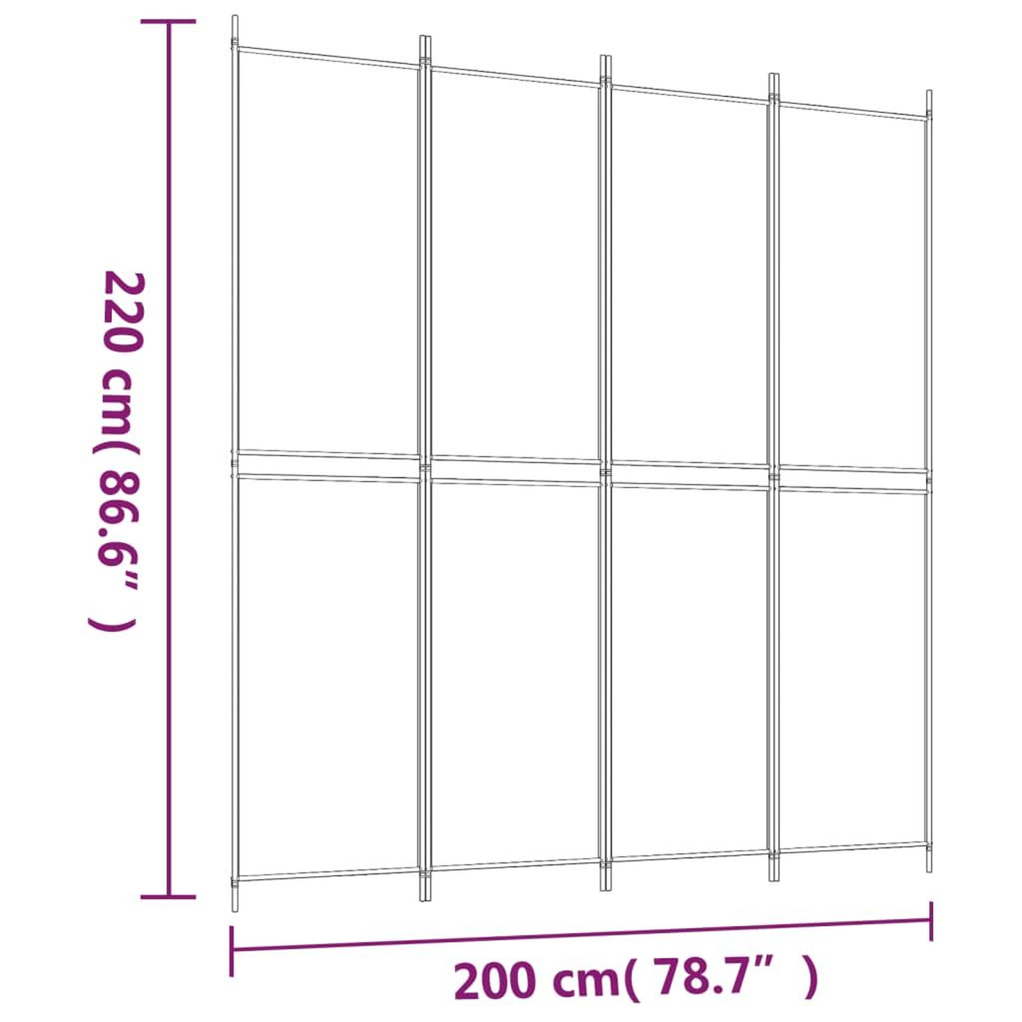 Voir la diapositive 6 : VIDAXL Cloison de separation 4 panneaux Anthracite 200x220 cm Tissu