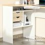 Voir la diapositive 5 : HOMCOM Bureau d'angle bureau informatique multimédia multi-rangement métal panneaux particules aspect chêne clair blanc