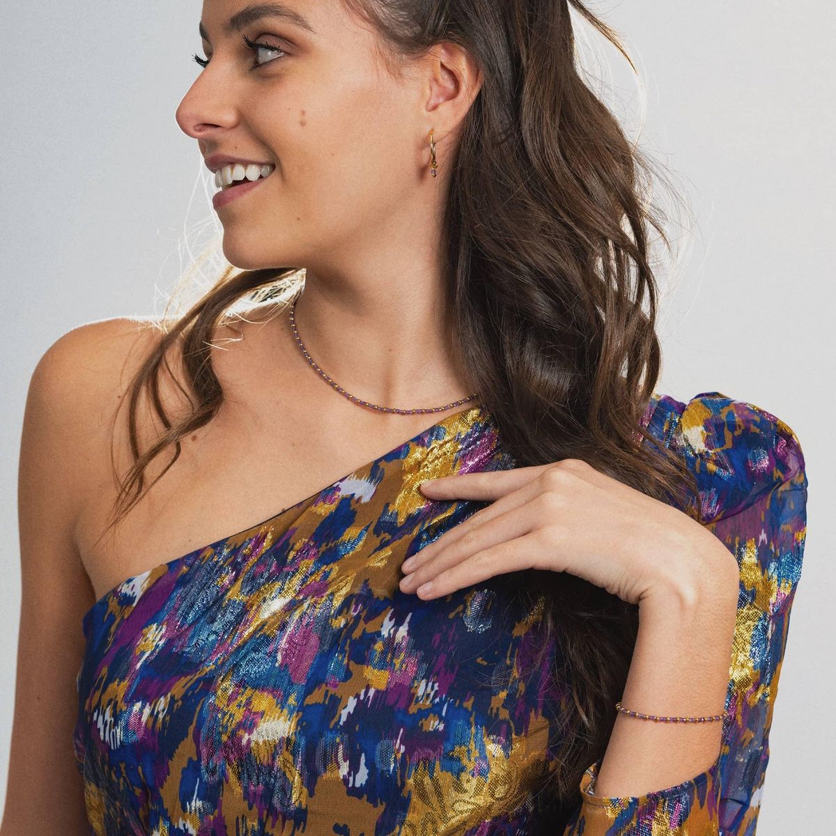 SLOYA Boucles d'oreilles Karia en pierres Améthyste