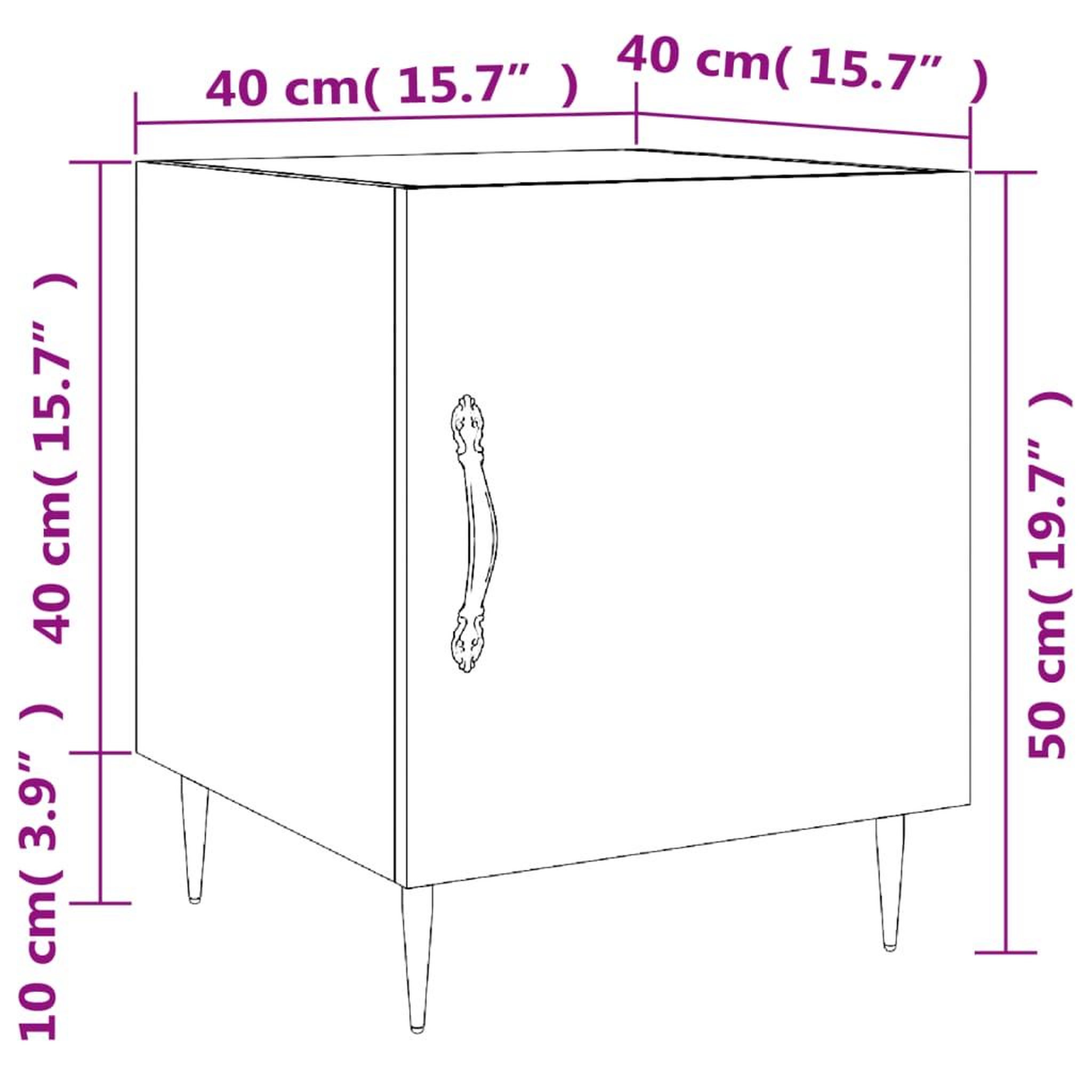 Voir la diapositive 6 : VIDAXL Tables de chevet 2 pcs blanc brillant 40x40x50 cm