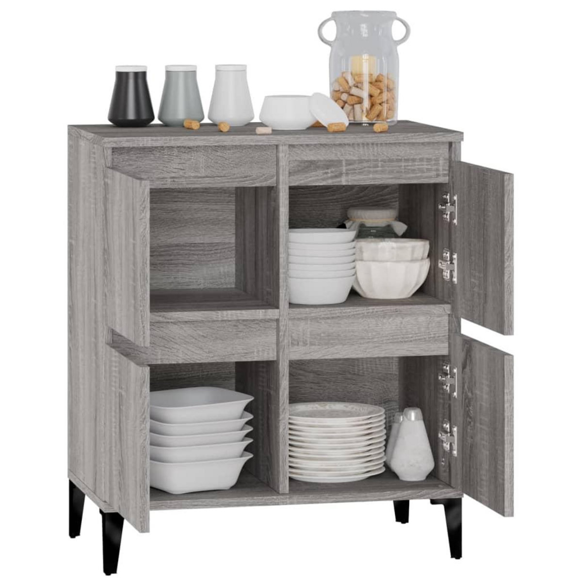 VIDAXL Buffet Sonoma gris 60x35x70 cm Bois d'ingenierie