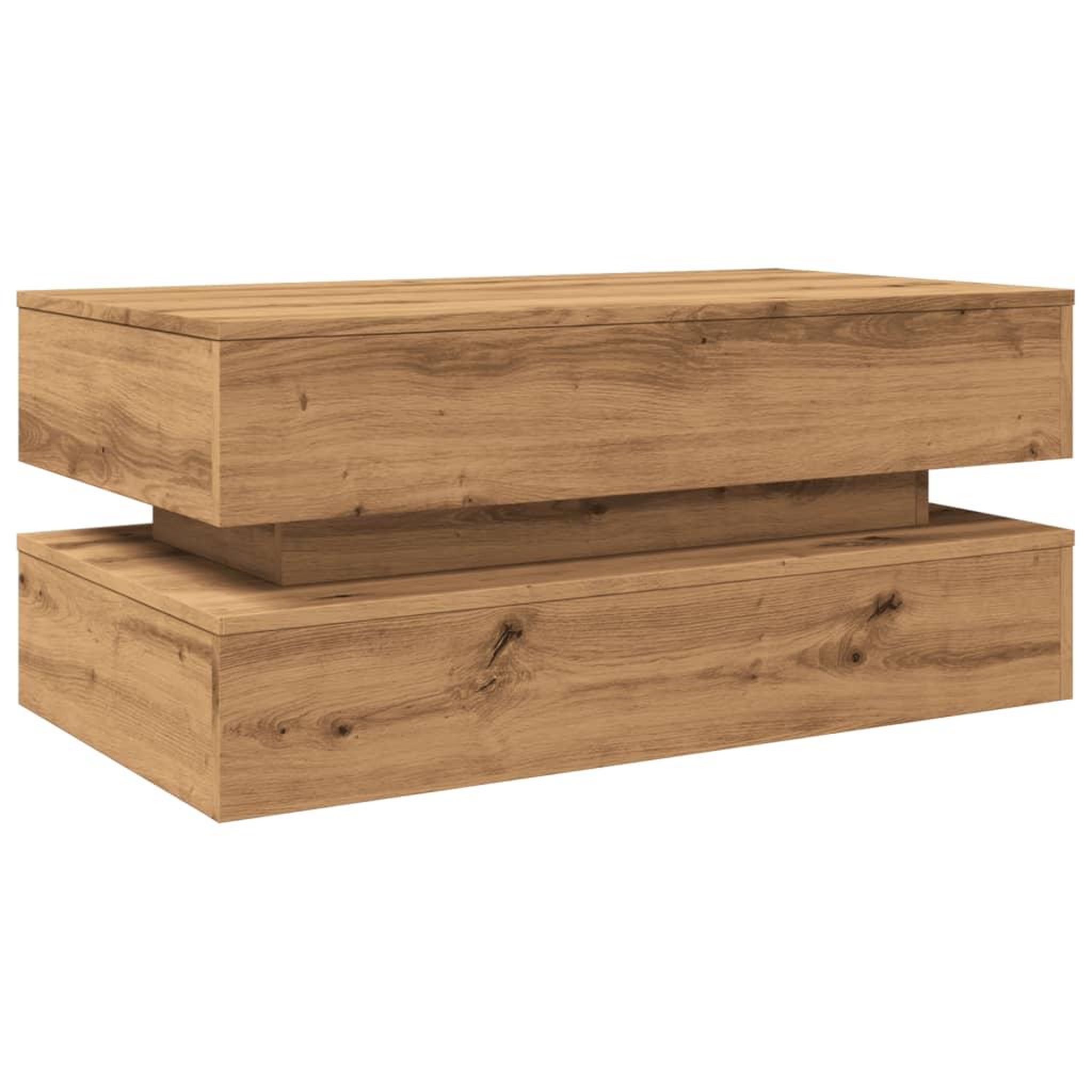 Voir la diapositive 3 : VIDAXL Table basse avec lumieres LED chene artisanal 90x50x40 cm