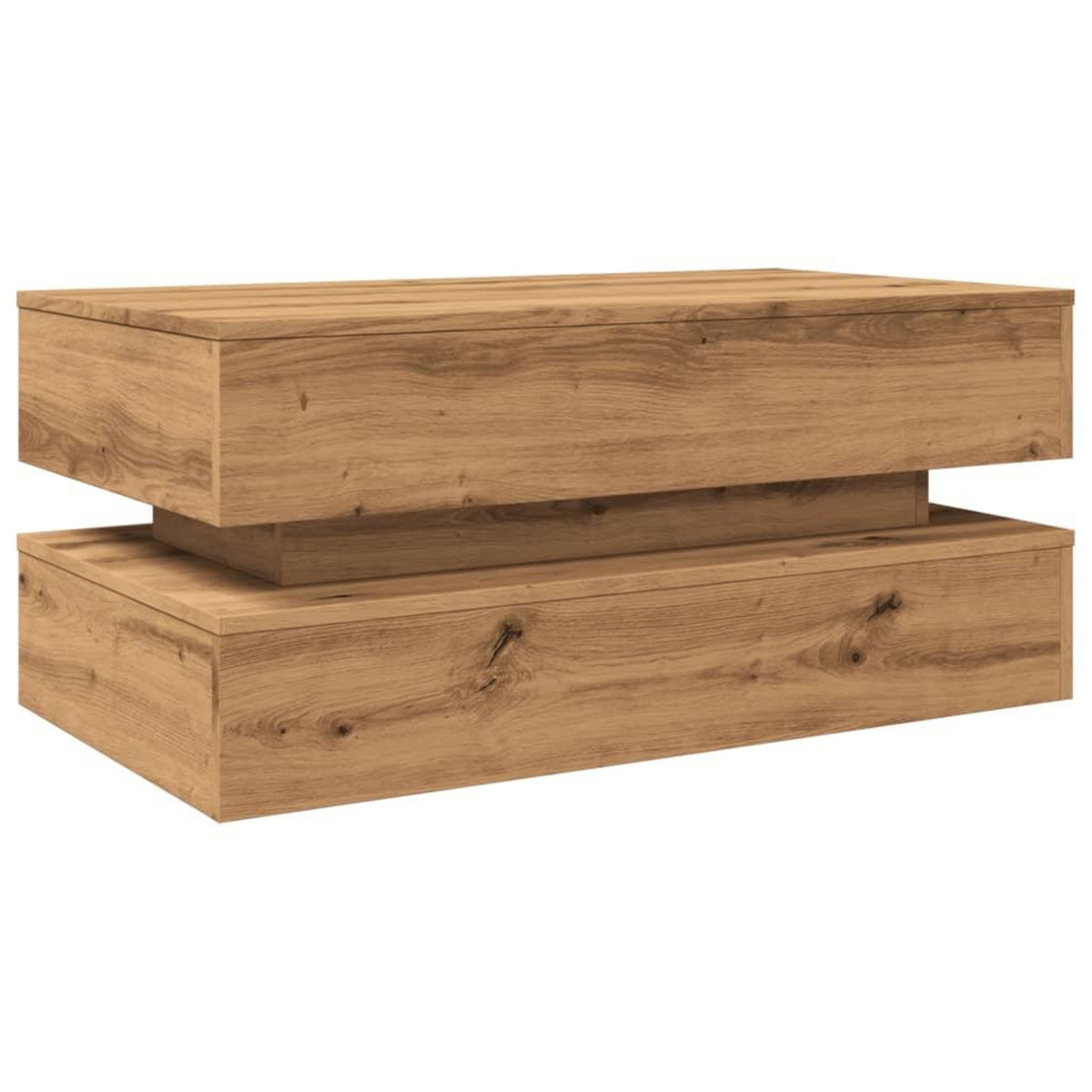 VIDAXL Table basse avec lumieres LED chene artisanal 90x50x40 cm