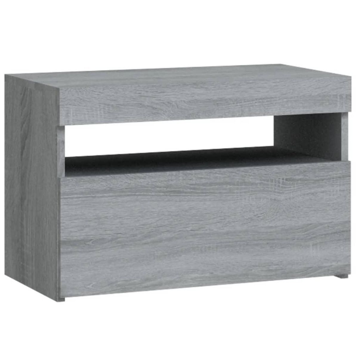 VIDAXL Table de chevet avec lumieres LED Sonoma gris 60x35x40 cm
