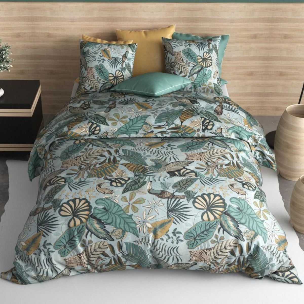 ATELIER DU COTON Housse de couette 260x240 CANCUN + 2 taies coton 57 fils