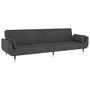 Voir la diapositive 5 : VIDAXL Canape-lit a 2 places avec deux oreillers Gris fonce Velours