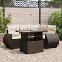 Voir la diapositive 1 : VIDAXL Salon de jardin avec coussins 5 pcs marron resine tressee