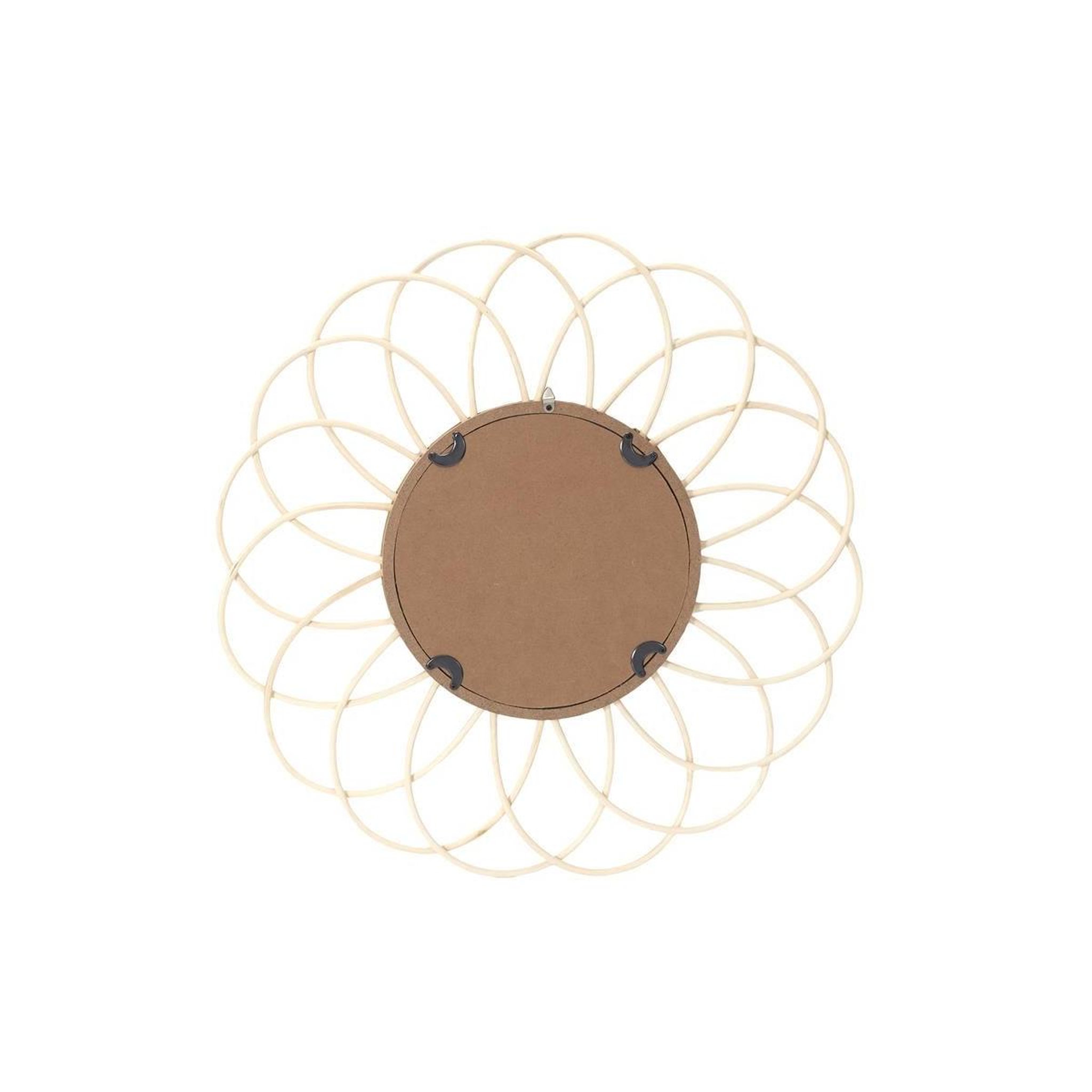 Voir la diapositive 2 : The Home Deco Factory Miroir Mural en Rotin  Rosace  56cm Naturel