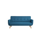 CONCEPT USINE Canapé scandinave convertible 3 places en tissu bleu canard BERLIN