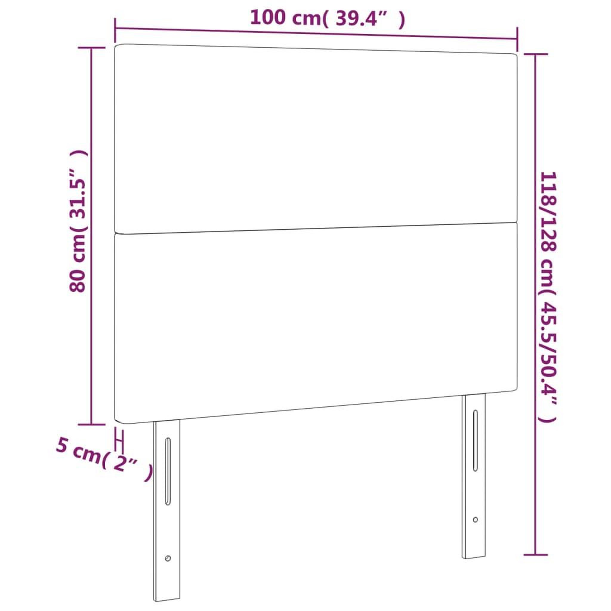 Voir la diapositive 6 : VIDAXL Tetes de lit 2 pcs Gris clair 100x5x78/88 cm Velours