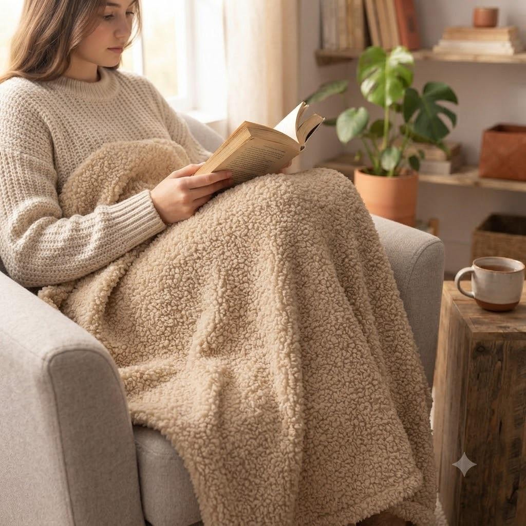 Voir la diapositive 6 : Eden Plaid bouclette wooly design et moderne