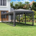 VIDAXL Tente de fete et 10 parois laterales en maille Anthracite 3x12m