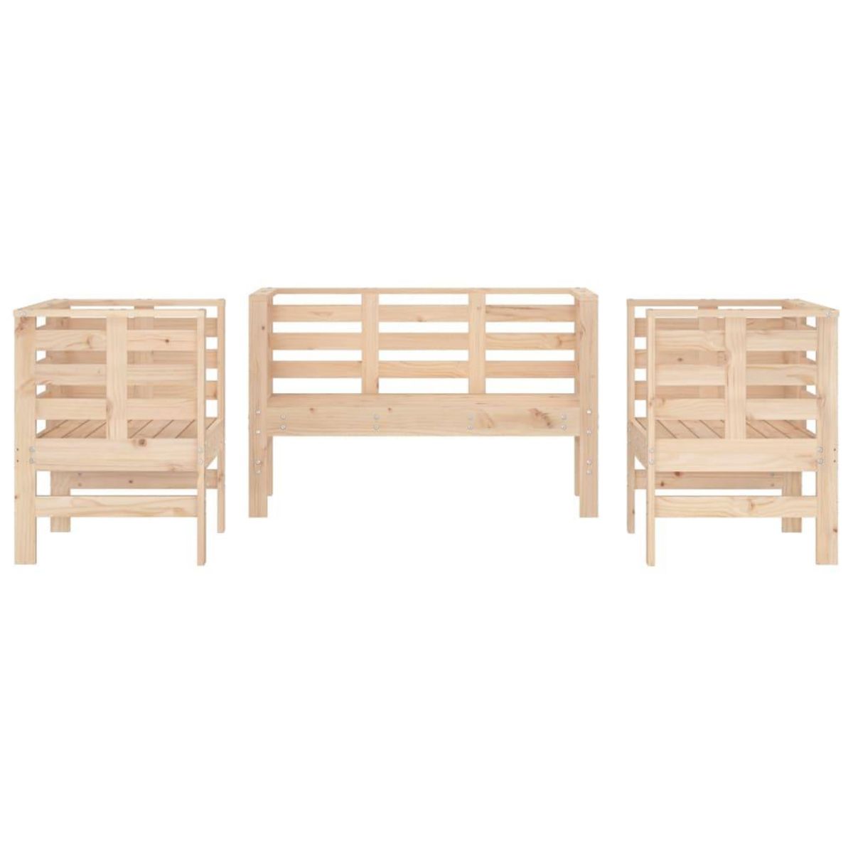 VIDAXL Salon de jardin 3 pcs bois massif de pin