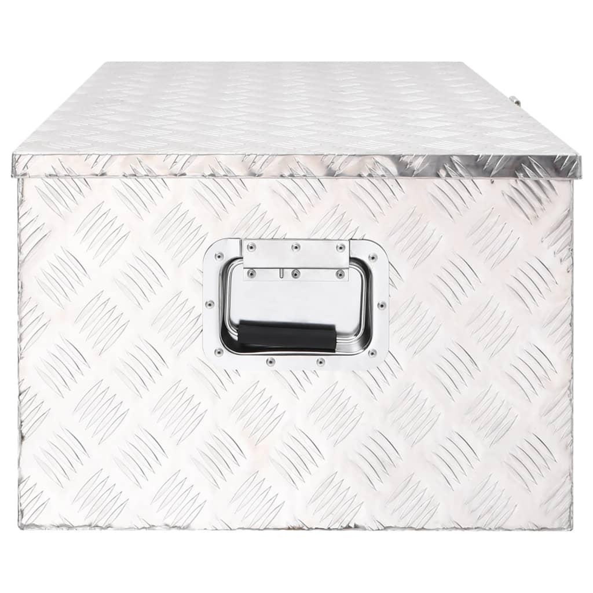 Voir la diapositive 3 : VIDAXL Boîte de rangement Argente 100x55x37 cm Aluminium