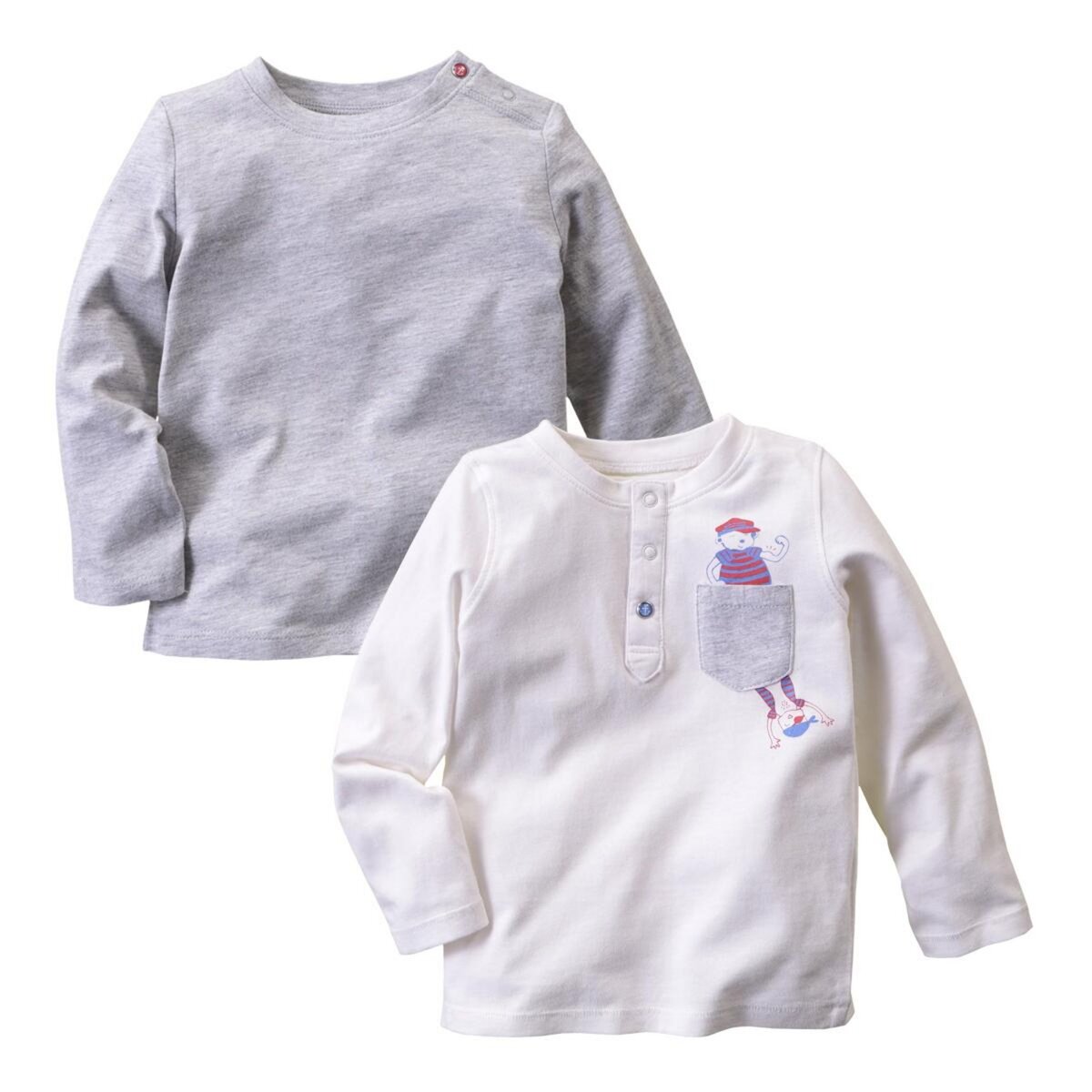 IN EXTENSO Lot de 2 T-shirts manches longues bébé garçon