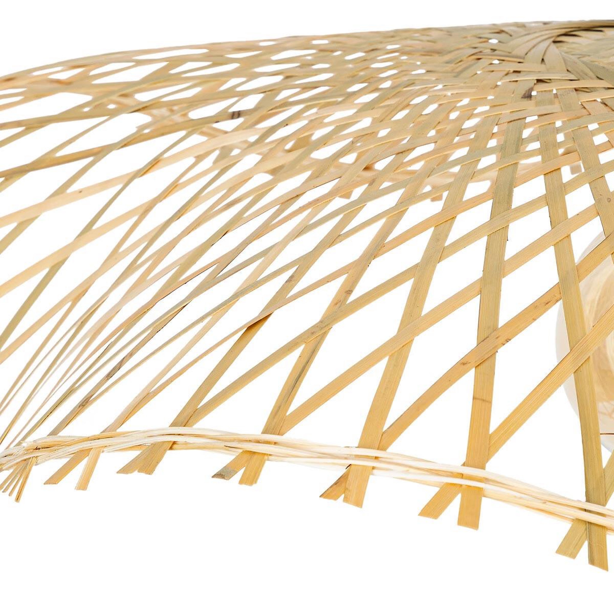 Voir la diapositive 2 : ATMOSPHERA Lampe suspension en bambou  tess  58cm naturel