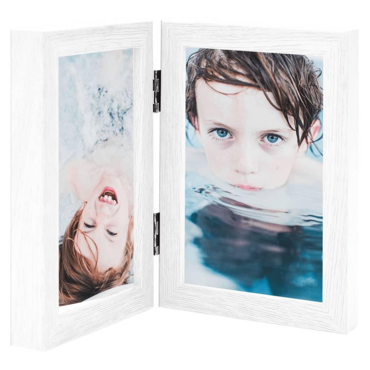 VIDAXL Cadre photo depliable en deux Blanc 2x(21x29,7 cm)