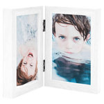 VIDAXL Cadre photo depliable en deux Blanc 2x(21x29,7 cm)