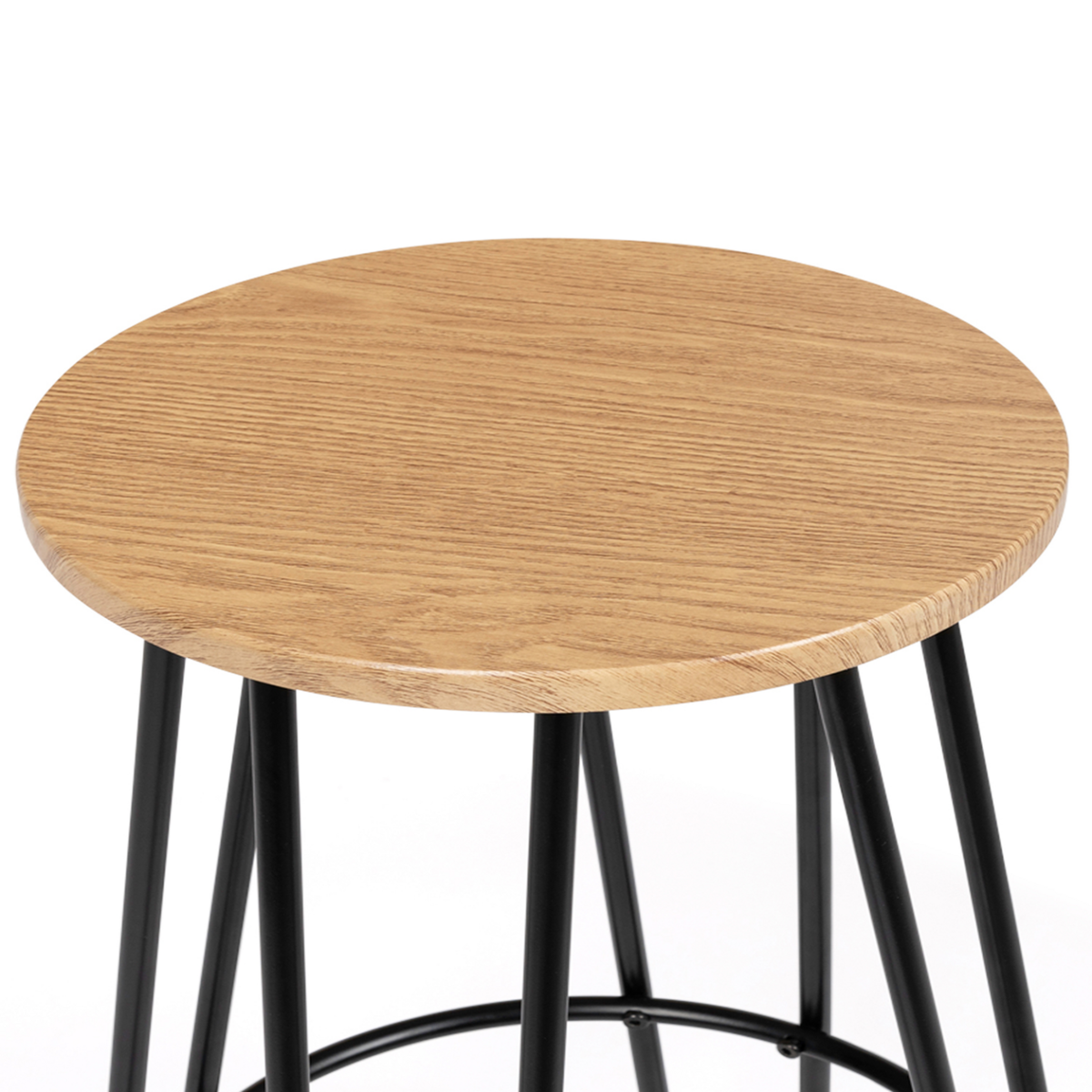 ID MARKET Lot de 2 tabourets de bar DUBLIN assise ronde design industriel