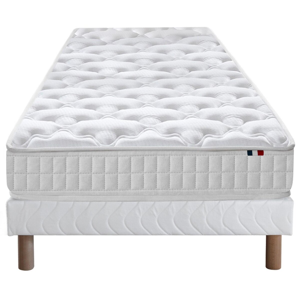IDLITERIE Ensemble matelas ressorts ensachés, SPECTRE + Sommier tapissier