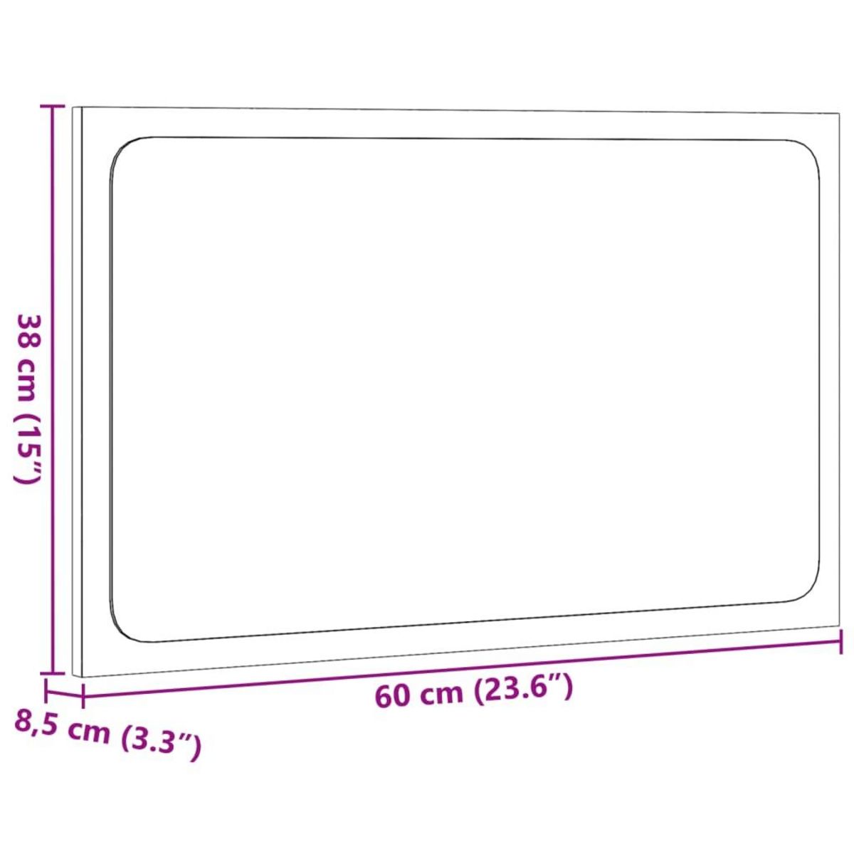 VIDAXL Miroir de salle de bain avec lumiere LED chene artisanal