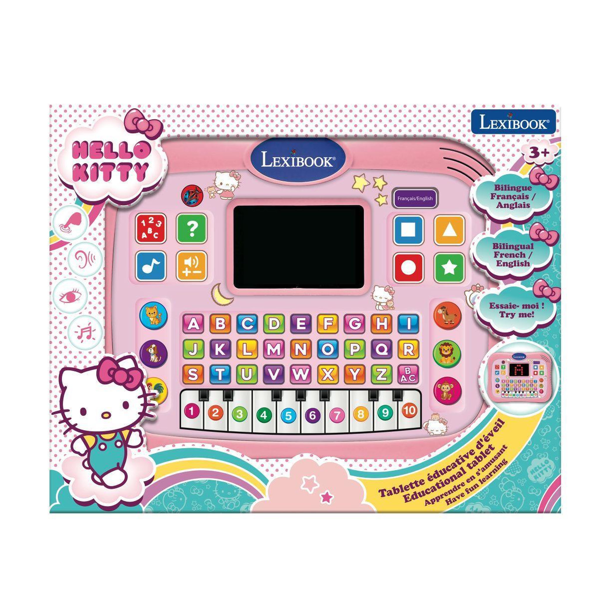 Voir la diapositive 3 : Lexibook Tablette Hello Kitty éducative bilingue parlante ABC (FR/EN)