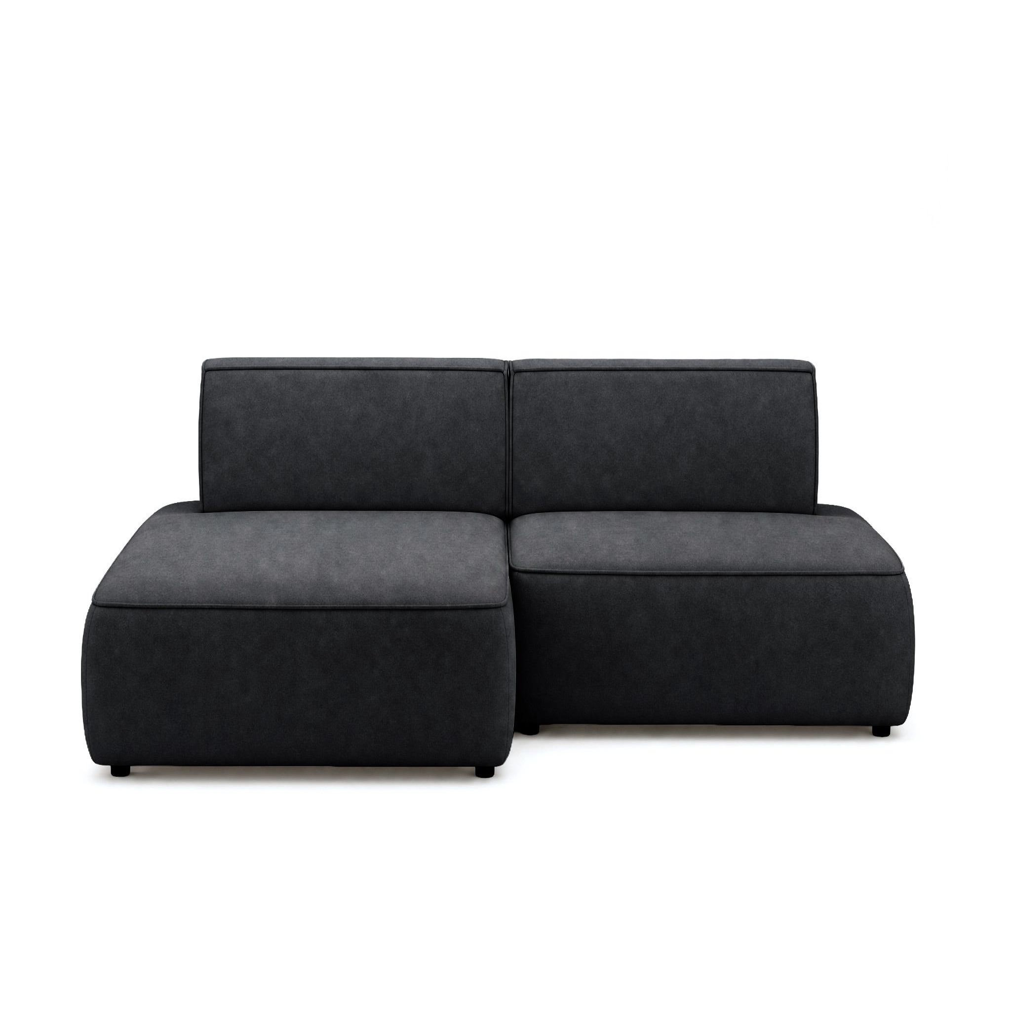 Voir la diapositive 1 : BEST MOBILIER Lisette - canapé d'angle gauche 4 places convertible avec coffre en velours