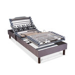 BELLECOUR BELLECOUR LITERIE | Sommier électrique ATHENA | Lattes & Plots. Coloris disponibles : Gris