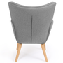 Voir la diapositive 4 : ID MARKET Fauteuil scandinave IVAR en tissu gris clair