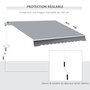OUTSUNNY Store banne manuel rétractable aluminium polyester imperméabilisé 3L x 2,5l m gris