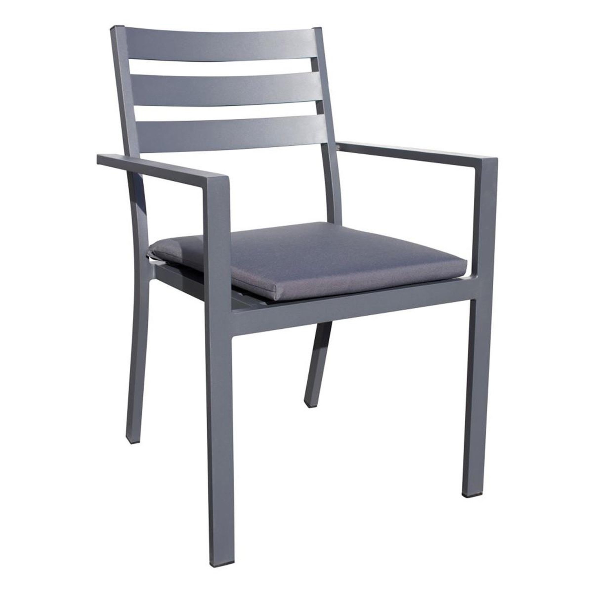 DCB GARDEN Fauteuil de Jardin Empilable  Pelosa  85cm Gris Anthracite