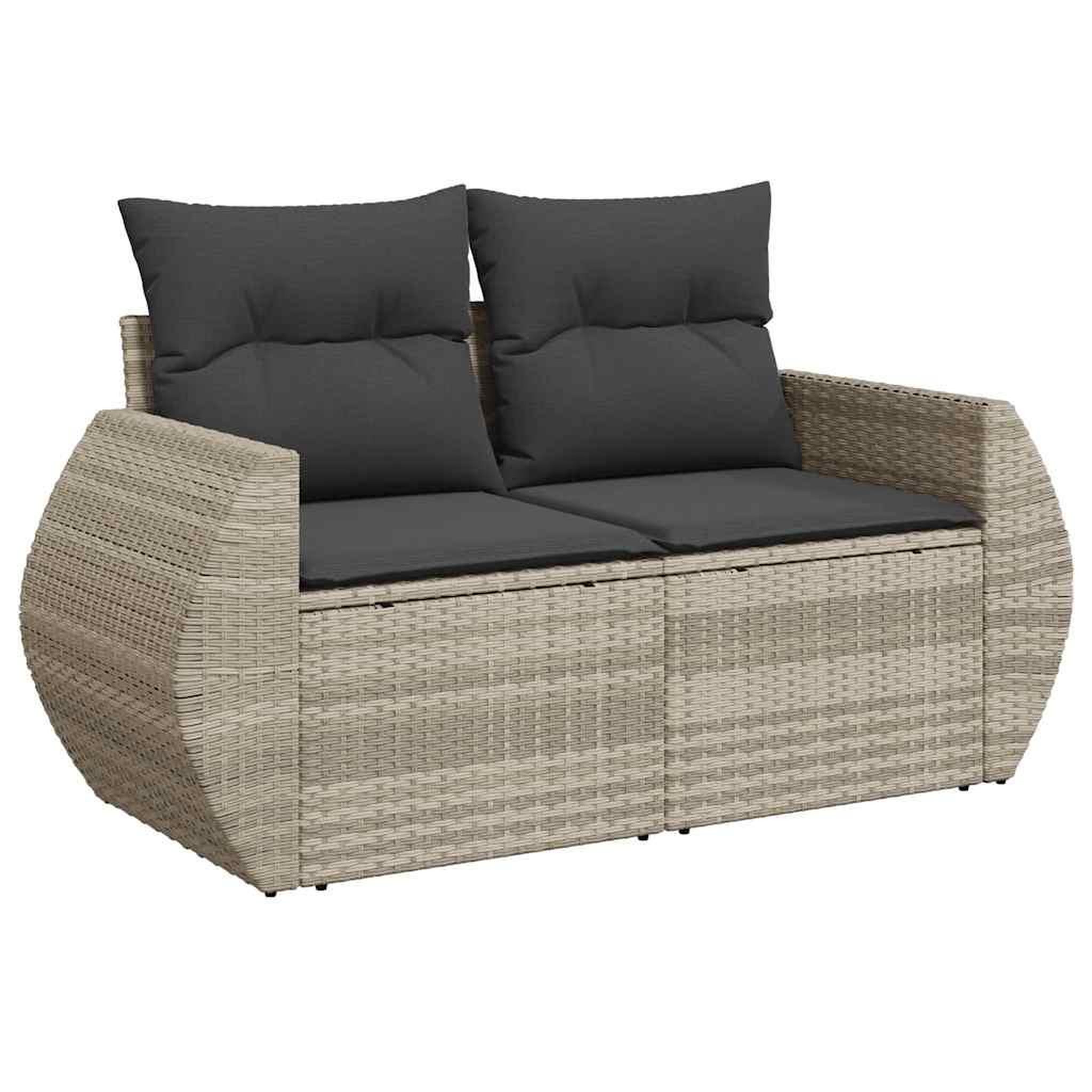 Voir la diapositive 4 : VIDAXL Salon de jardin avec coussins 7 pcs gris clair resine tressee