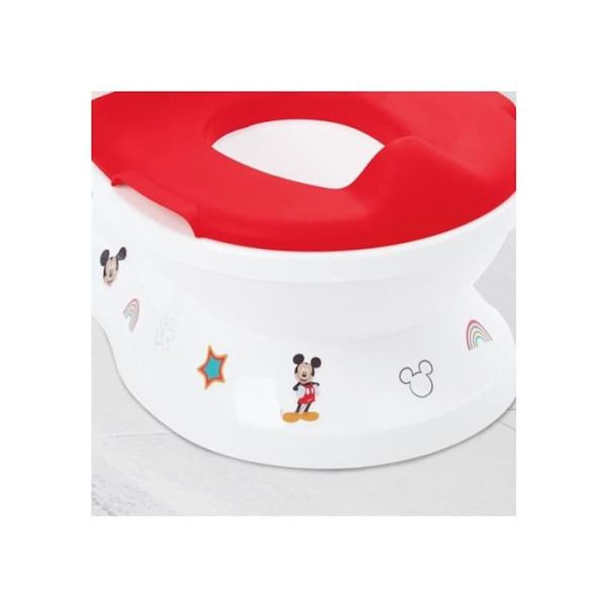 Bright Starts DISNEY BABY - MICKEY- Mini toilette avec réducteur de lunette de toilette inclus, 2 en 1, MySize, Pot amovible facile a nettoye