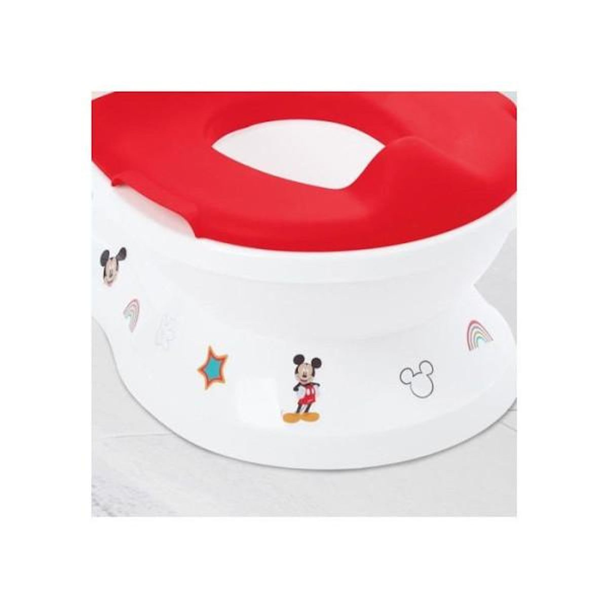 Bright Starts DISNEY BABY - MICKEY- Mini toilette avec réducteur de lunette de toilette inclus, 2 en 1, MySize, Pot amovible facile a nettoye