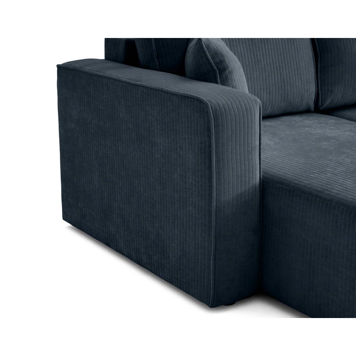 BEST MOBILIER Topaze - canapé d'angle réversible - 4 places - convertible avec coffre - en velours côtelé plat