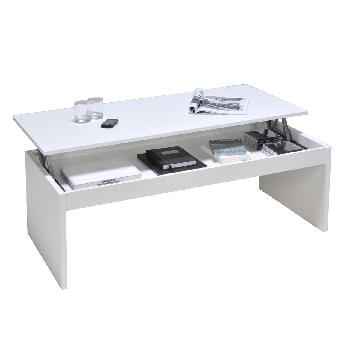 Table basse EVOLI, plateau escamotable