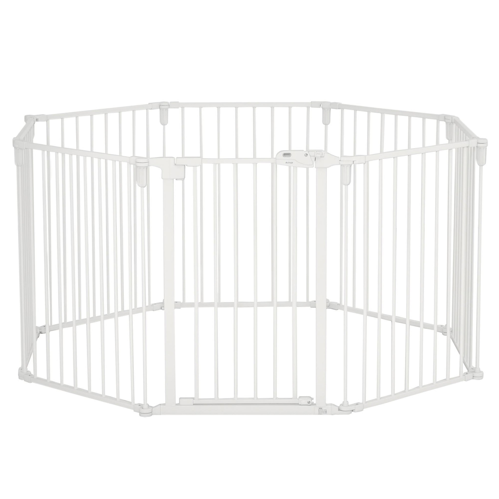Voir la diapositive 1 : PAWHUT Barrière de sécurité - parc enclos chien modulable pliable - porte verrouillable - 8 panneaux acier et pp - dim. 482,5l max. X 76h cm blanc