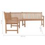 Voir la diapositive 6 : VIDAXL Banc d'angle de jardin 185x185x90 cm bois de teck solide