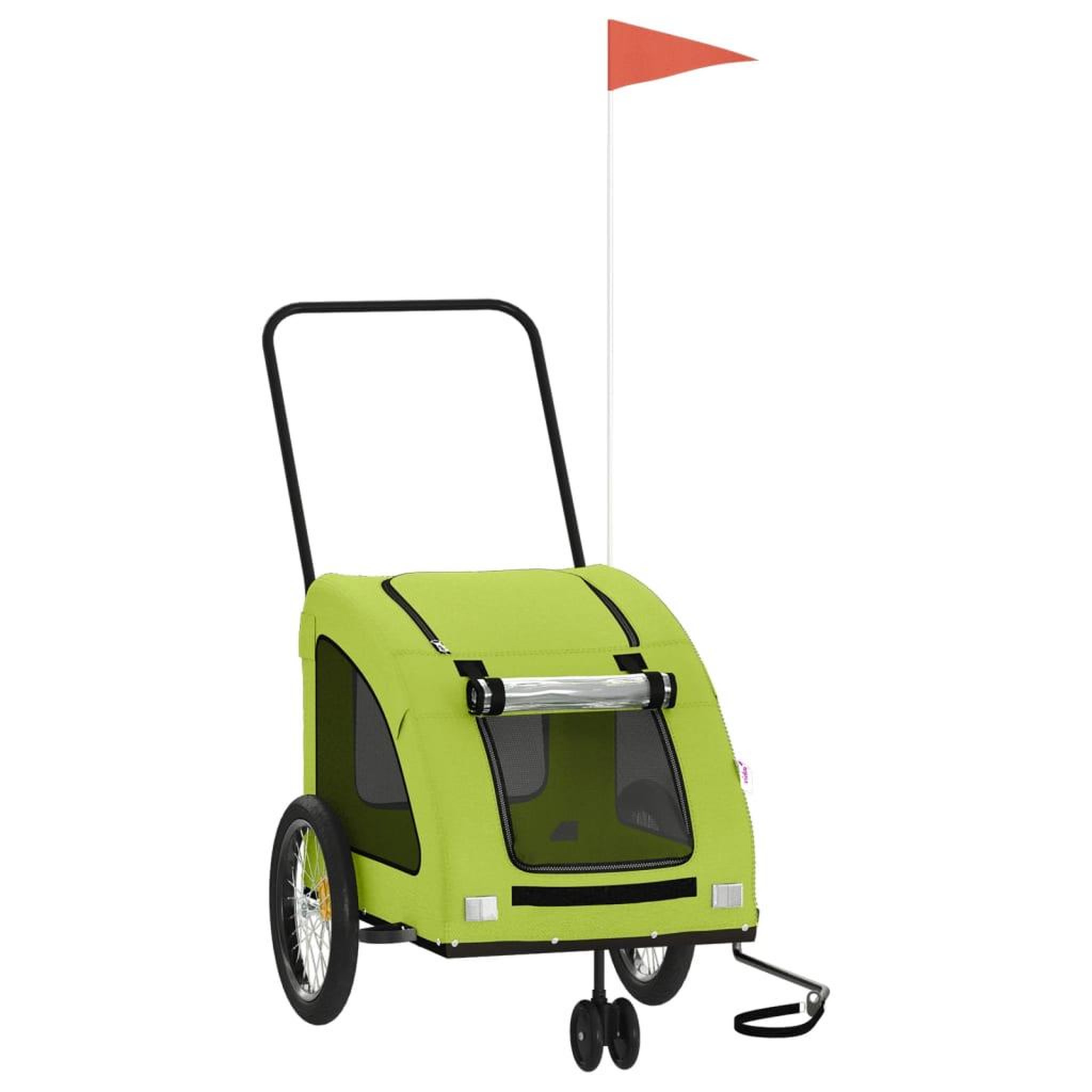 Voir la diapositive 2 : VIDAXL Remorque de velo pour animaux de compagnie vert