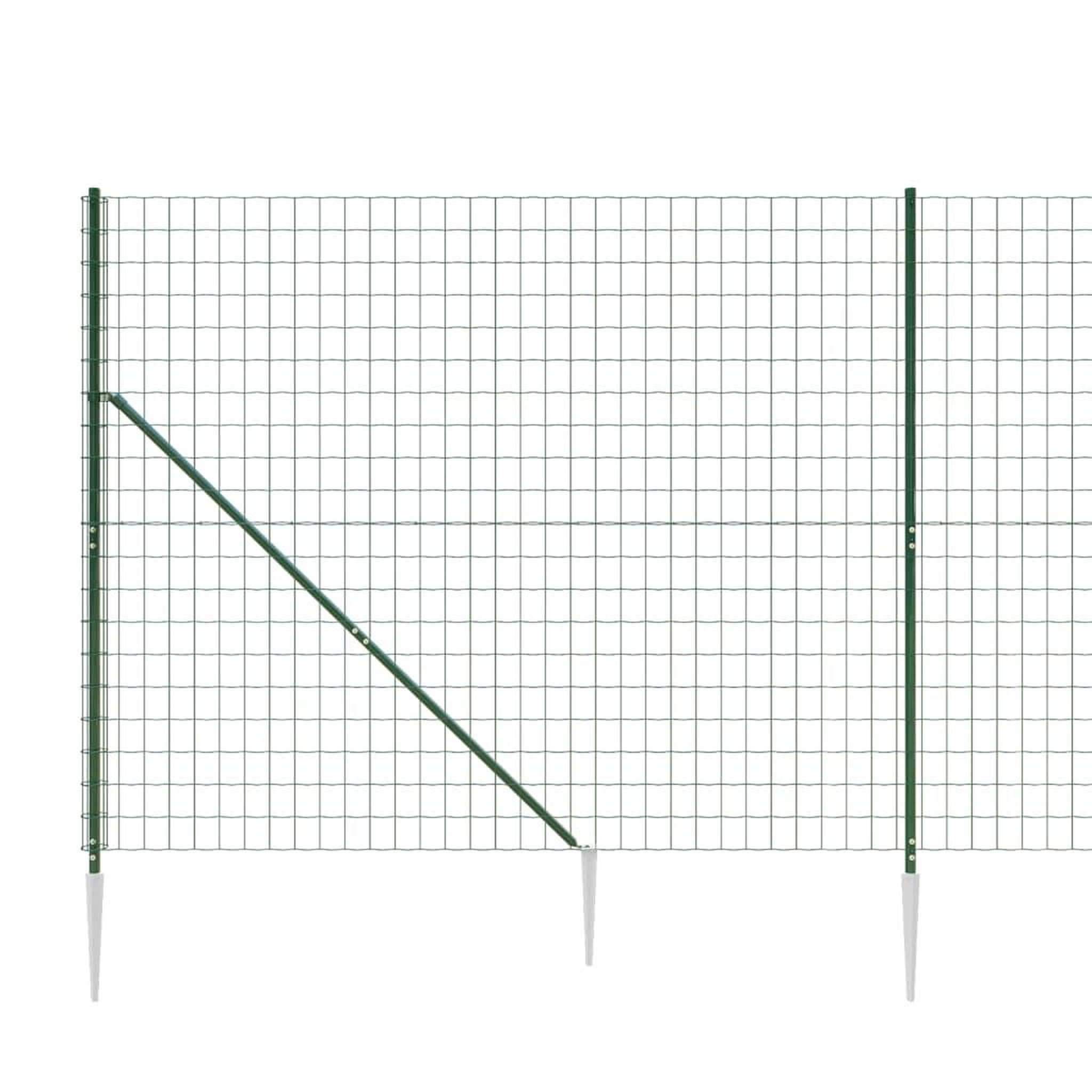 Voir la diapositive 4 : VIDAXL Cloture en treillis metallique et piquet d'ancrage vert 2,2x10m