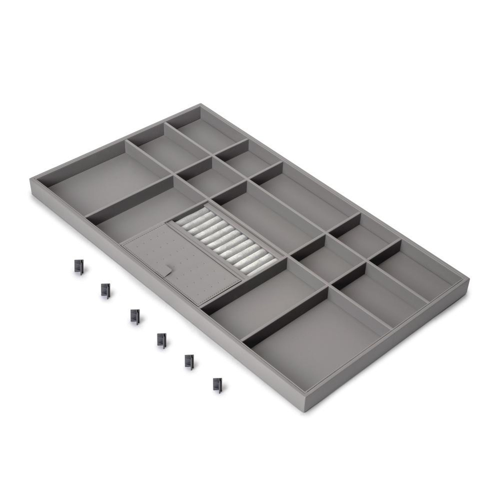 EMUCA SRL Tiroir organisateur pour placards et commodes Quartz -  740 (M90) -  Eco-pelle et bois -  Titane