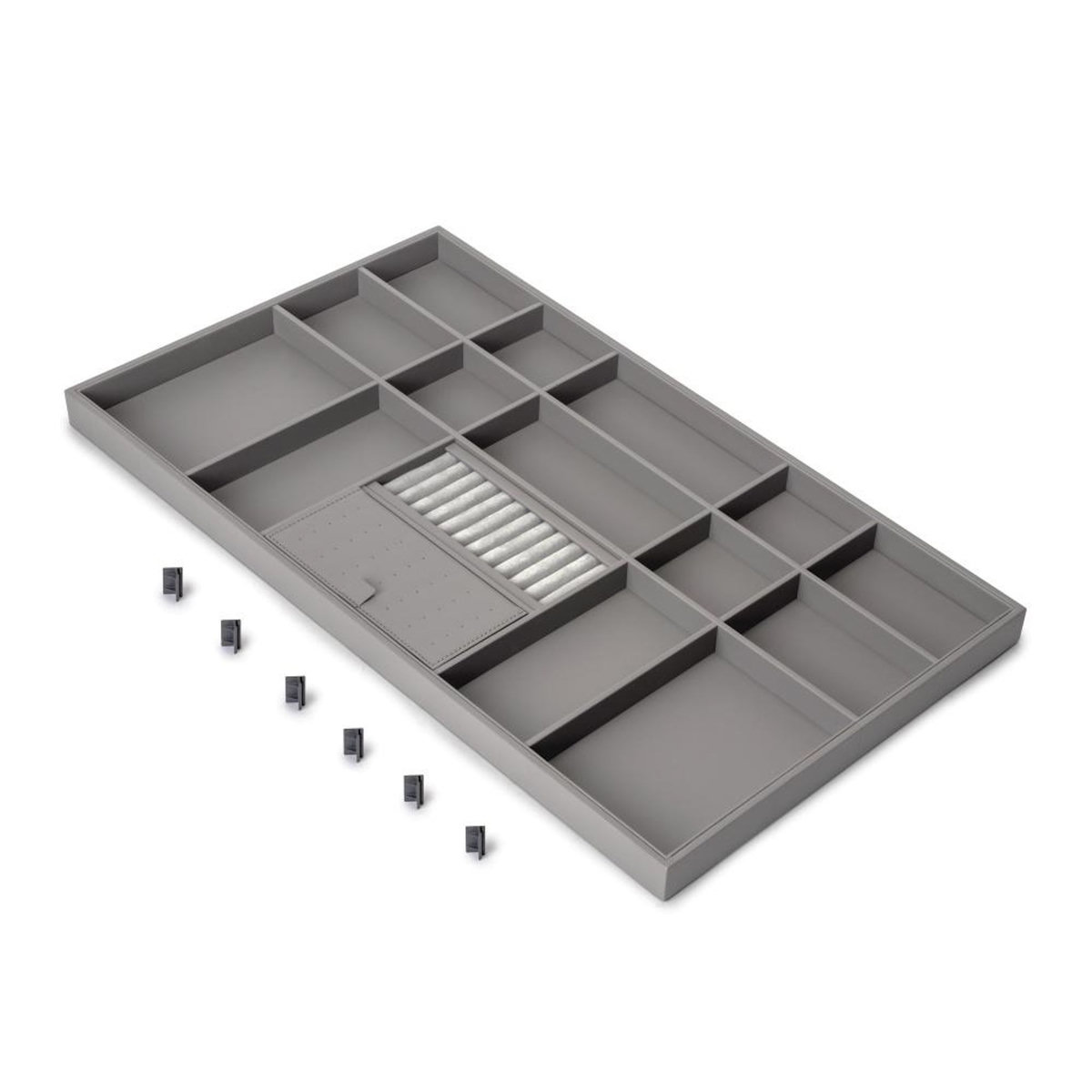 EMUCA SRL Tiroir organisateur pour placards et commodes Quartz -  740 (M90) -  Eco-pelle et bois -  Titane