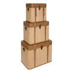 ATMOSPHERA Lot de 3 Malles de Rangement  Sylia  56cm Naturel