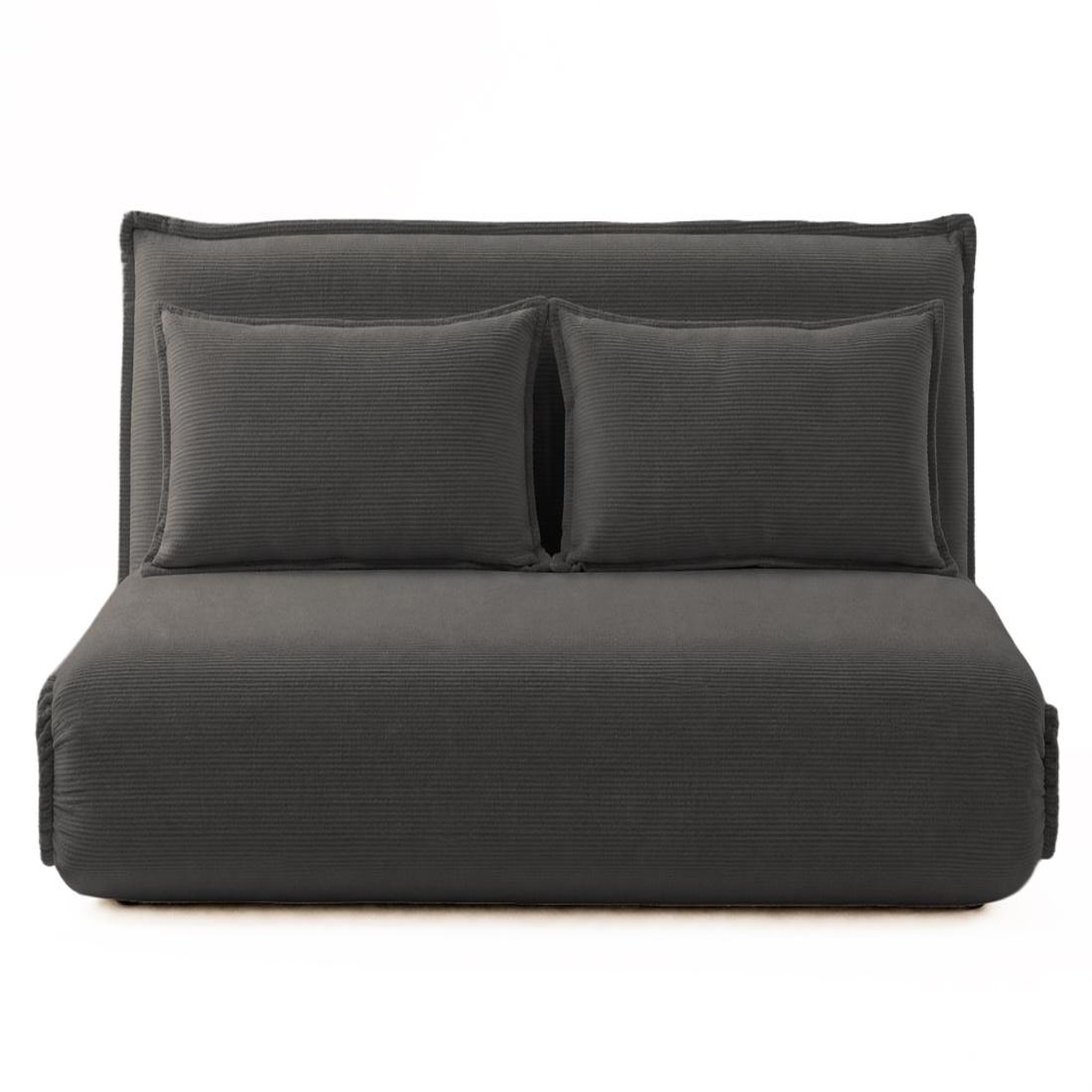 Voir la diapositive 1 : BEST MOBILIER Candice - banquette 2 places convertible clic-clac en velours côtelé