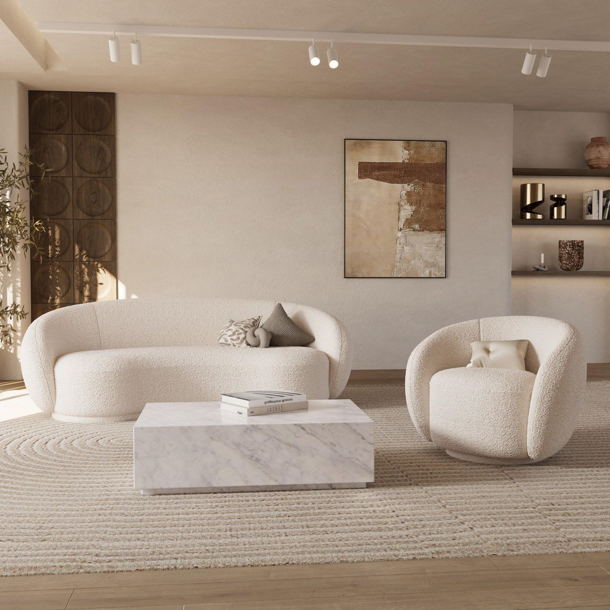 Rendez vous déco Ensemble canapé, fauteuil et table basse 4 personnes-Izaé